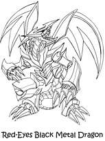 coloriage yugioh le dragon metal aux yeux rouges